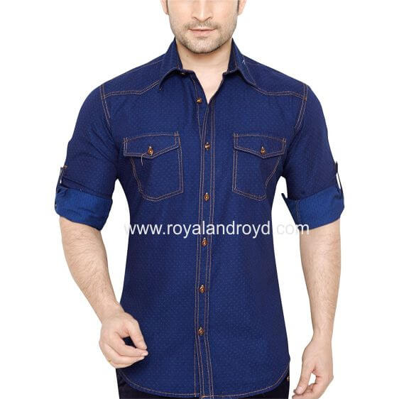 royal blue denim shirt